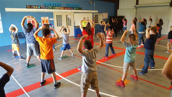 Students at Nursery ISD participating in P.E. class.